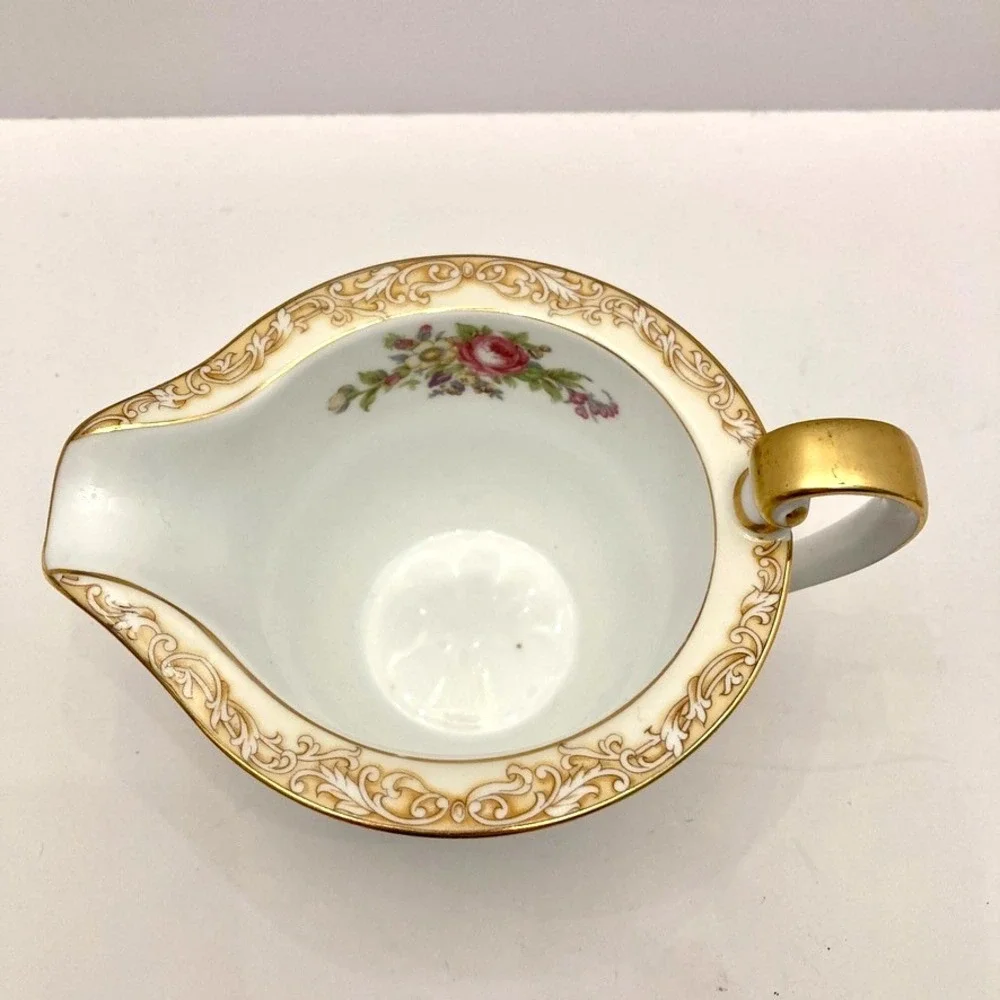 VTG‎ Noritake Lavegas 620 Creamer Japan Flower Design Gold Rim